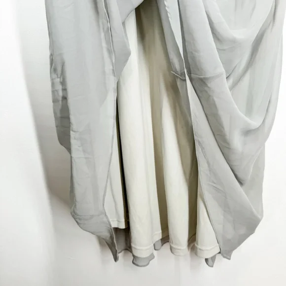 NWT Birdy Grey Gwennie Dove Gray Chiffon Dress Women’s Size Large - Picture 11 of 15